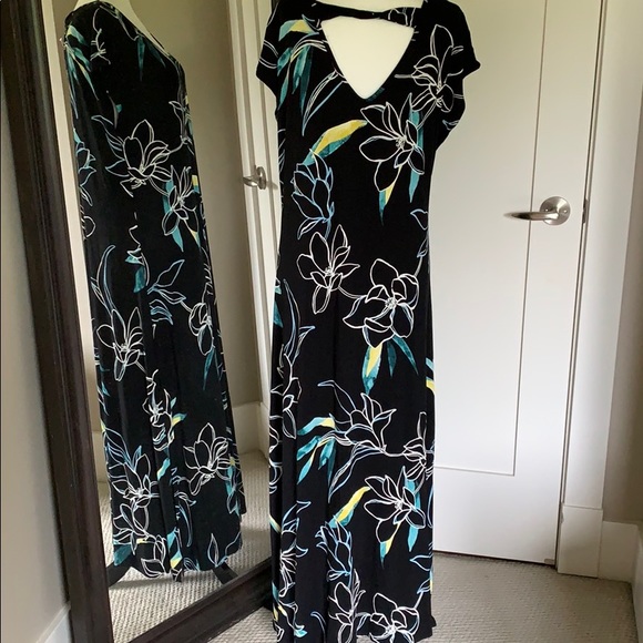 NEW Reitmans black floral maxi dress size M/L - Picture 5 of 10